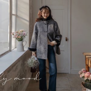 [베스트특가 2만원 할인]MADE LIN[3온스 누빔!]베네르 부클울 따뜻 코듀로이 배색 하프코트[size:F(55~66)]