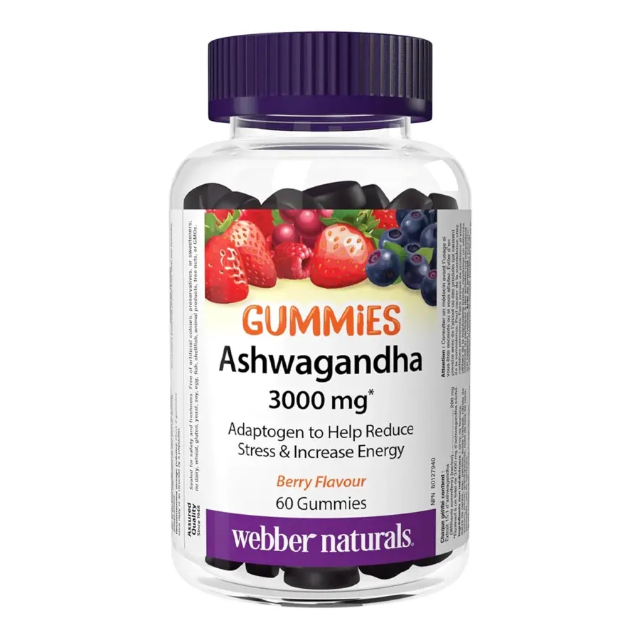 웨버 네추럴스 Ashwagandha 아쉬와간다 젤리영양제 60구미 Berry 맛