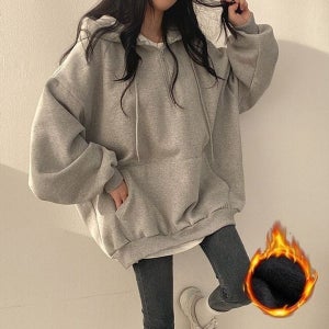 [하프클럽]1컬러 일상용 심플패턴 여성용 F/W 유니크윈터소재 지퍼업 후드맨투맨