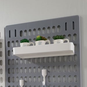 P1 못없이 타원형 타공판 페그보드 선반 화이트 책상타공판 타공판보드 타공보드 페그보드