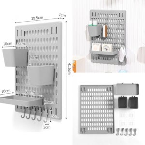 홈데코 접착식 페그보드 선반세트 책상 소품수납 타공판보드 타공보드 타공판선반