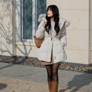 [EVELLET]리안느 웰론 벨트SET 에코퍼 하프패딩