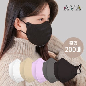 키리아 아바 새부리형 KF94 마스크 컬러5종 혼합 200매(중형,대형) TV상품