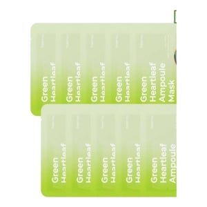 대나무 비건시트/진정쿨링 프리메이 그린 하트리프 앰플 마스크 10매