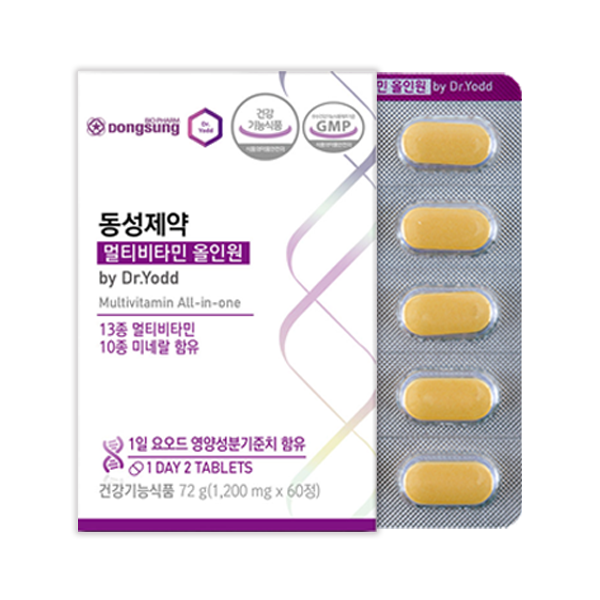 동성<b>제약</b> 멀티비타민 올인원 고함량 <b>미네랄</b> 이뮨 요오드 종합 영양제 60정, 3개