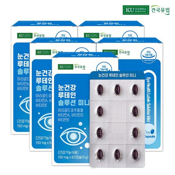건국유업 눈건강 루테인 솔루션 미니 60캡슐, 1개