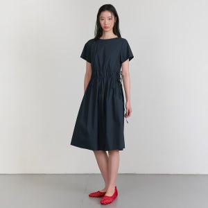 [구호플러스] Shirring Long Dress  Navy (KE5571M01R)
