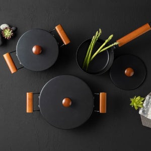 바이마르 블랙빈 인덕션 냄비 3종세트 (16편수+18양수+24전골)