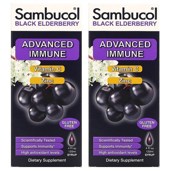 삼부콜 블랙 <b>엘더베리 시럽</b> 된 비타민C + 아연 내추럴 베리 120ml 액상 x 2개