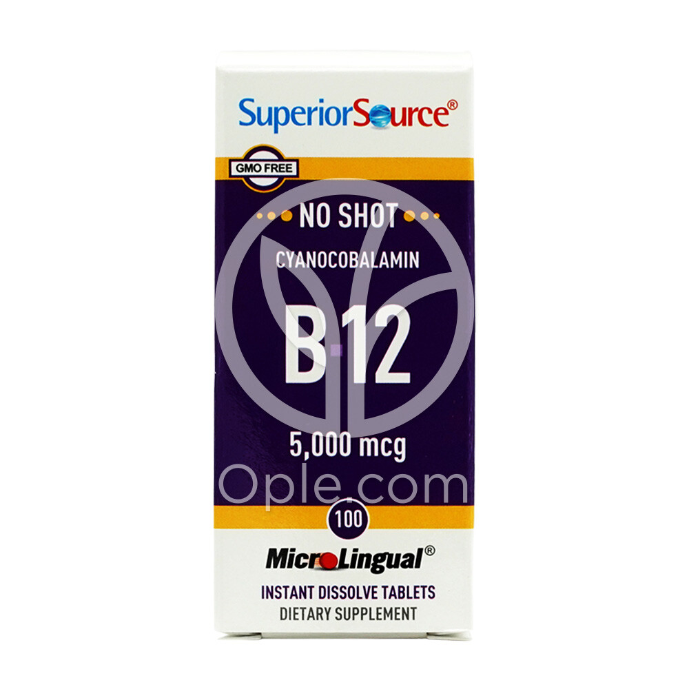 <b>슈페리어소스 비타민</b> B12 시아노코발라민 5000 mcg 마이크로 링구얼 100 타블렛