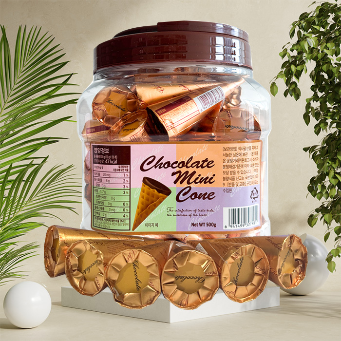 Chocolate Flavored Mini Cone 500g, 1pc