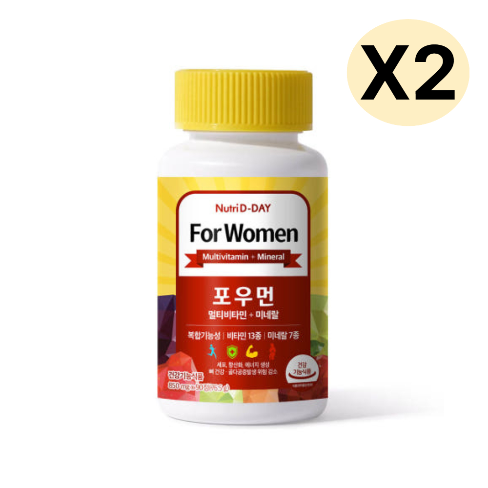뉴트리디데이 포우먼 멀티비타민+미네랄 90정, 2개