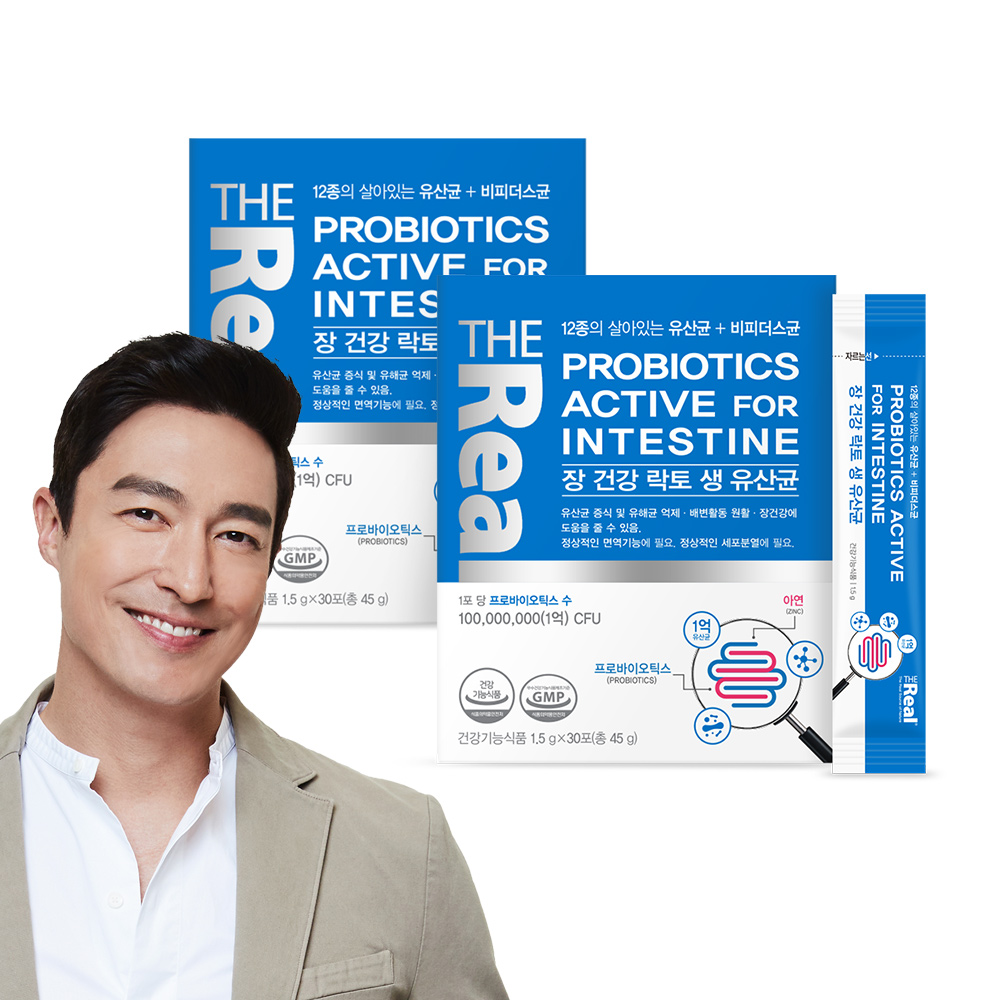 <b>더리얼</b> 락토 생 유산균 <b>프로바이오틱스</b> 30포, 2개