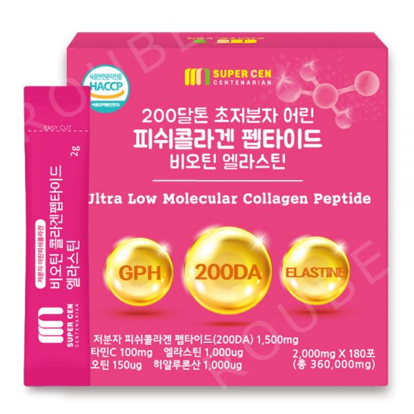 슈퍼쎈 200달톤 초저분자 어린피쉬콜라겐 펩타이드 비오틴 엘라스틴 360g, 2개