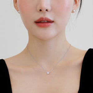 감정서 제공🎁 5부 1캐럿 2캐럿 모이사나이트 목걸이 여자친구선물, 47베이지