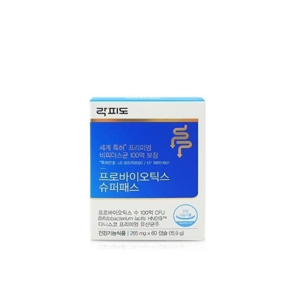 락피도 <b>락피도 프로바이오틱스 슈퍼패스</b> 265mg x 60캡슐