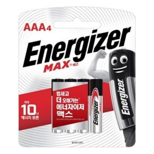 에너자이저 알카라인 건전지 맥스 AAA LR03 1.5V 4개입 박스 200개입