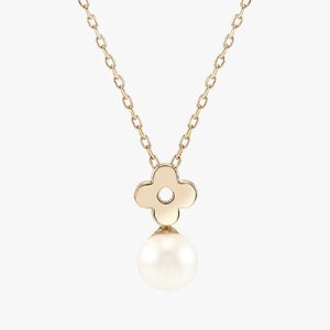 14K 18K 비쥬팝 담수 진주 클로버 목걸이 68375