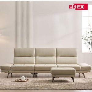 에넥스 미유 슈렁큰 통가죽 스윙 4인 소파