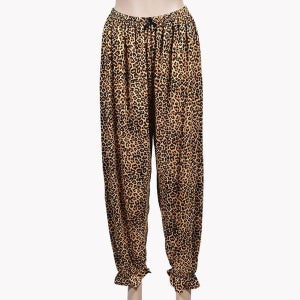 [하프클럽] ONM 여성 레오파드 발목 밴딩 고급 9부 파자마 잠옷 바지