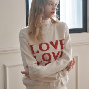 [르 스튜디오] LOVE JACQUARD ROUND KNITWEAR LS254PO046CM