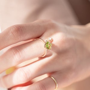 14k18k천연 페리도트반지 마리그린, 키스텔라