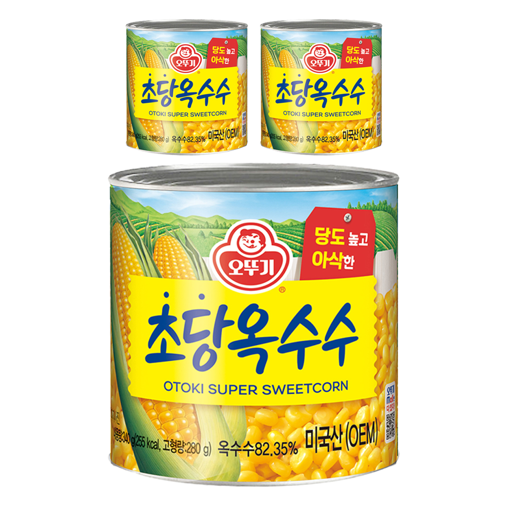 오뚜기 초당옥수수 통조림, 340g, 3개 (4,470원) (와우무료)