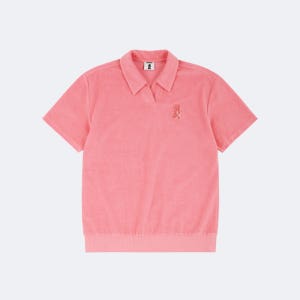 테리 브이넥 티셔츠 핑크