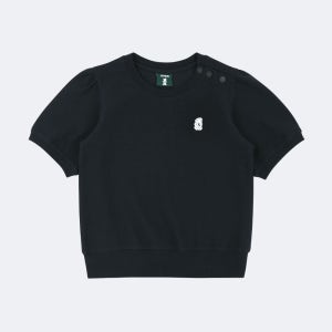 퍼프 슬리브 스웨트 셔츠 네이비