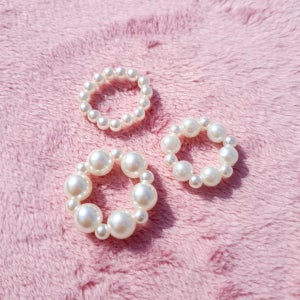 9900원❣1+1+1애끼진주반지세트, 보라보라핑크핑크