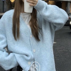 내일도착 가디건 느시 브이넥 루즈핏 니트 가디건 출근룩 개강룩 데이트룩