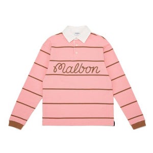 PXG 말본골프긴팔 UQC M1321PTL01PNK 스크립트 스트라이프 폴로 티셔츠