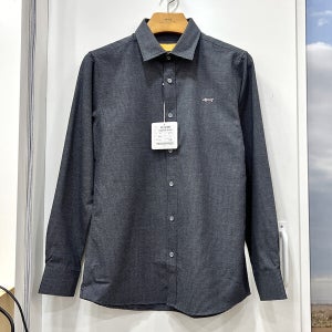 루이까스텔 행복한백화점잔체크 견보루 레터링 자수 셔츠 블랙 남성 7MESH901