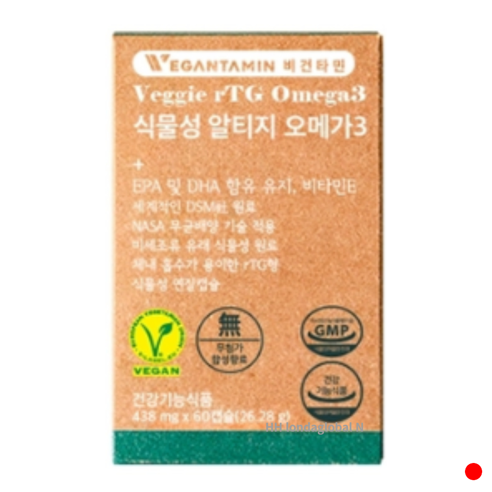 <b>비건</b>타민 식물성 알티지 <b>오메가3</b> 60캡슐, 1개