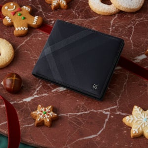 [닥스 액세서리] 닥스 타탄 체크 가죽 반지갑 DBWA6E946BK