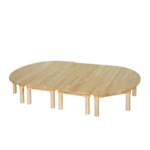 어린이집 자작나무 유아책상세트-원목다리310