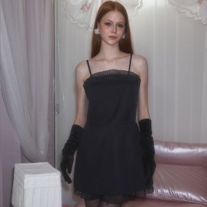 [로제프란츠] Pleats Layered Mini Dress [Black]