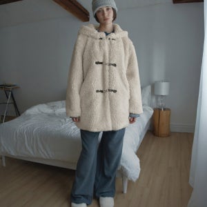 [포에트서울] hooded fur duffle jacket_beige PS25WTOCT01BE