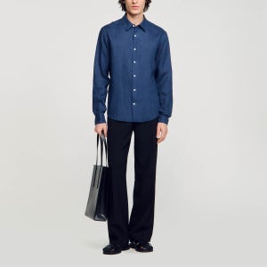 [산드로 옴므] 린넨 클래식 셔츠 SH24S3MRHBX39 SHPCM01117