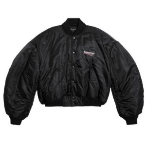 발렌시아가 로고 자수 버튼업 자켓 758940 TNO27 1000 라스트피스 공용 봄버자켓 7589401000 280706 148979591