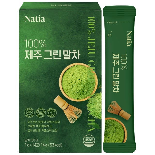 코스팜 에이치엘비제약 나티아 100% 제주 그린 말차 1g x 14개입, 5개