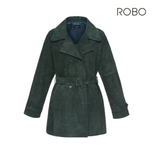 로보 [최초가 699,000] 24FW 스웨이드 클래식 하프트렌치(딥그린)