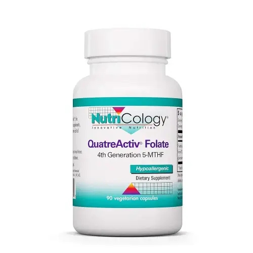 Nutricology <b>QuatreActiv</b> 엽산 보충제 - 메틸<b>폴레이트</b> 5-MTHF 메틸화 지원 콰트레폴리 채식주의자 캡슐