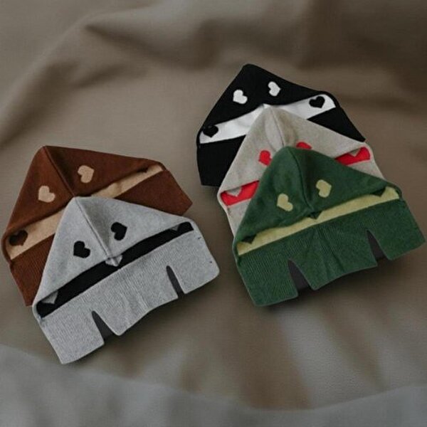 <b>여성</b> 겨울 하트 디자인 배색 바라클라바 넥워머 비니 <b>KMC</b>2117