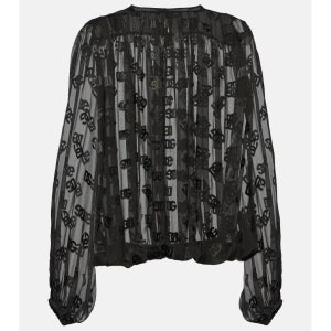 돌체앤가바나 DG 드보레 새틴 블라우스 TP543277558