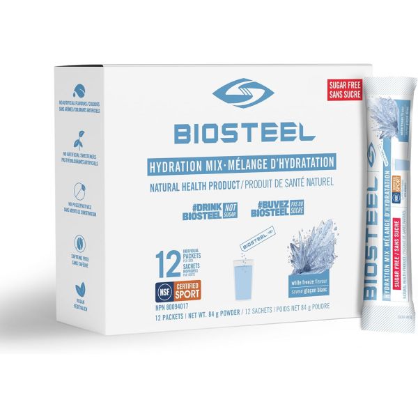 <b>바이오스틸</b> 수분 보충 믹스 무설탕 전해질 함유 화이트 프리즈 12개 1회용 파우치