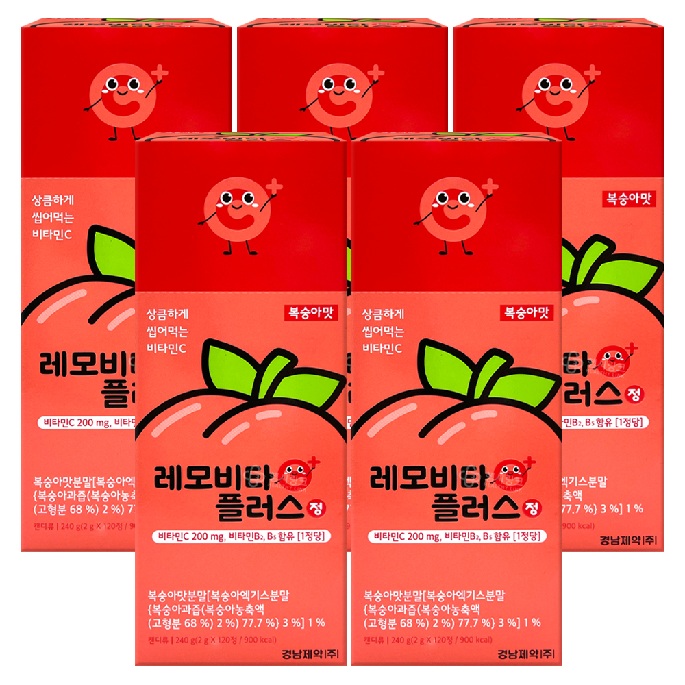 경남제약 레모비타플러스 복숭아맛 120정, 1개