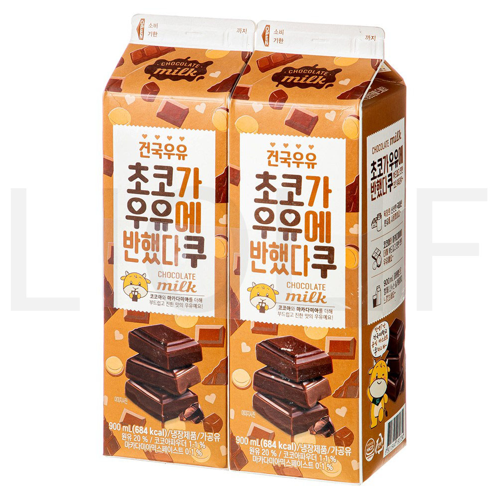 건국유업 초코가 우유에 반했다쿠