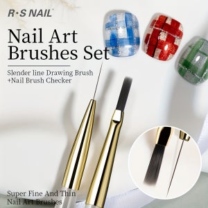 프로페셔널 & 초보자용 네일 아트 브러쉬 키트 - Y2K 빈티지 매니큐어 세트 (그린, 블루, 레드, 블랙, 화이트, 브라운), 나일론 훅 브리슬 & 홀더 - 젤 폴리시용 살롱