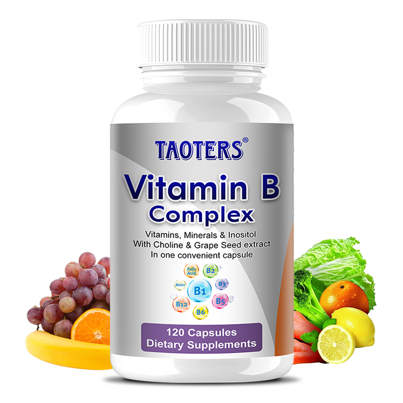 비타민 B군 캡슐 - 비타민 B1 B2 B3 B5 B6 B12 엽산과 비오틴 함유 - 천연 에너지 복합체  3개  120회분